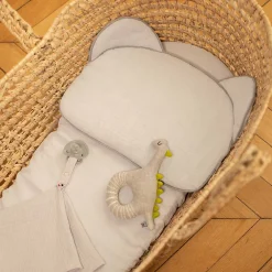 Sevira Kids Oreiller bébé plat ourson en gaze de coton Jeanne* Coussin Pour Canapé
