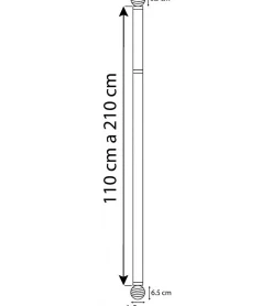Secodir SOHO - Kit tringle extensible diamètre 16/19mm 110 à 210 cm* Kit De Barre De Rideau