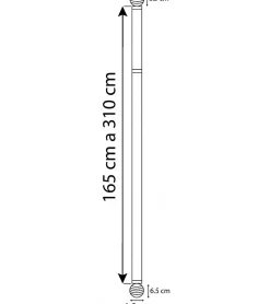 Secodir SOHO - Tringle à Rideau Extensible diamètre 19/16mm 165 à 310cm* Kit De Barre De Rideau