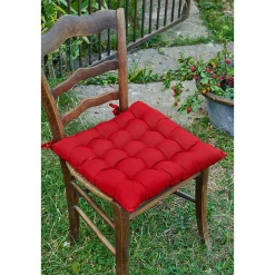 Altobuy SOPHIE - Coussin de Chaise Matelassé 38x38cm Coton Coloris Cerise