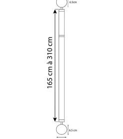 Best Secodir SPHERE - Kit Tringle Extensible 165-310 cm diamètre 25/28 mm