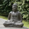 Wanda Collection Statue bouddha assis position offrande brun 42 cm* Statue Décorative