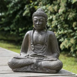Wanda Collection Statue bouddha assis position offrande brun 42 cm* Statue Décorative