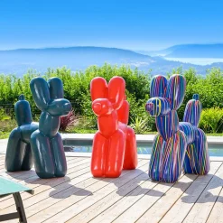 Wanda Collection Statue chien ballon rouge 100 cm* Statue Décorative