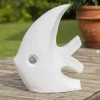 Wanda Collection Statue design de jardin poisson petit modèle blanc 50cm