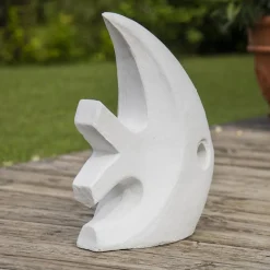 Wanda Collection Statue design de jardin poisson petit modèle blanc 50cm