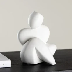 Discount Venture Home Statue en grès Floda Blanc - Blanc