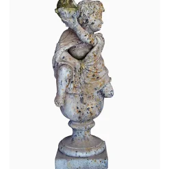 New La Grande Prairie Statue grand Putti saison hiver 102x32x32cm