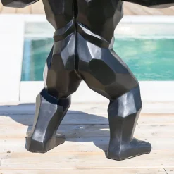 Wanda Collection Statue jardin gorille origami noir 80 cm* Statue Décorative