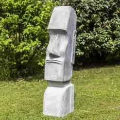 Wanda Collection Statue moaï île de pâques jardin zen 1m20* Statue Décorative