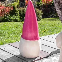 Wanda Collection Statue moderne jardin tomte suédois rose 50 cm* Statue Décorative