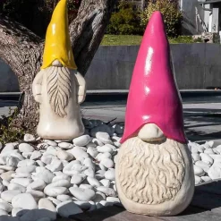 Wanda Collection Statue moderne jardin tomte suédois rose 50 cm* Statue Décorative