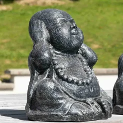 Wanda Collection Statues de bouddha sagesse patiné gris 40 cm* Statue Décorative