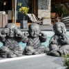 Wanda Collection Statues moine de la sagesse patiné gris 40 cm* Statue Décorative