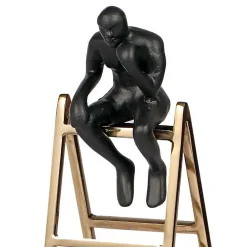 Hot La Grande Prairie Statuette homme sur échelle 20x11x38cm
