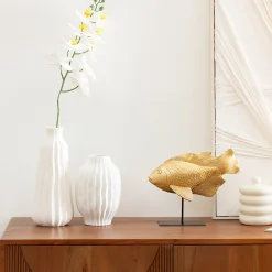 Outlet Atmosphera Créateur D'Intérieur Statuette poisson Océane doré H25cm - Atmosphera