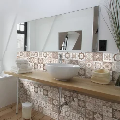 Best Ambiance Sticker Sticker Mural Carrelage adhésif Cuisine Salle de Bain - 24 STICKERS CARRELAGES AZULEJOS HÉLÉORNA - 24stickers15x15cm