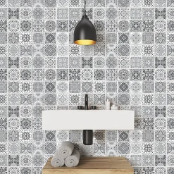Best Ambiance Sticker Sticker Mural Carrelage adhésif Cuisine Salle de Bain - 24 STICKERS CARRELAGES AZULEJOS YASMINE - 24stickers15x15cm