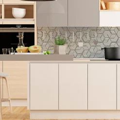 Discount Ambiance Sticker Sticker Mural Carrelage adhésif Cuisine Salle de Bain - CARRELAGES HEXAGONES GÉOMÉTRIQUES - 28stickershexagones15x13,5cm