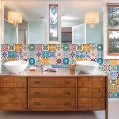 Ambiance Sticker Sticker Mural Carrelage adhésif Cuisine Salle de Bain - 24 STICKERS CARRELAGES AZULEJOS JUVENALO - 24stickers15x15cm* Sticker Et Adhésif Décoratif