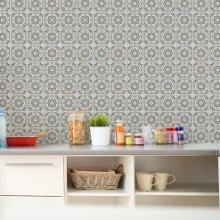 Ambiance Sticker Sticker Mural Carrelage adhésif Cuisine Salle de Bain - 24 STICKERS CARRELAGES AZULEJOS CÉLESTINA - 24stickers15x15cm