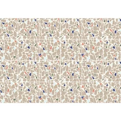 Ambiance Sticker Sticker Mural Carrelage adhésif Cuisine Salle de Bain - 24 STICKERS CARRELAGES TERRAZZO ALZI ROSSI - 24stickers15x15cm* Sticker Et Adhésif Décoratif