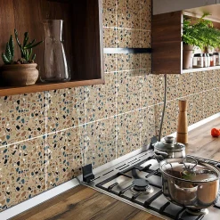 Outlet Ambiance Sticker Sticker Mural Carrelage adhésif Cuisine Salle de Bain - 24 STICKERS CARRELAGES TERRAZZO FILIPO - 24stickers15x15cm