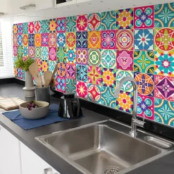 Discount Ambiance Sticker Sticker Mural Carrelage adhésif Cuisine Salle de Bain - 24 STICKERS CARRELAGES AZULEJOS AMERICA - 24stickers15x15cm