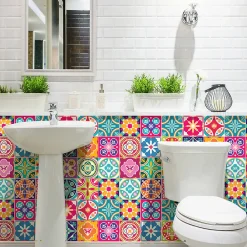 Discount Ambiance Sticker Sticker Mural Carrelage adhésif Cuisine Salle de Bain - 24 STICKERS CARRELAGES AZULEJOS AMERICA - 24stickers15x15cm