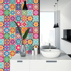 Discount Ambiance Sticker Sticker Mural Carrelage adhésif Cuisine Salle de Bain - 24 STICKERS CARRELAGES AZULEJOS AMERICA - 24stickers15x15cm