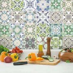 Ambiance Sticker Sticker Mural Carrelage adhésif Cuisine Salle de Bain - 24 STICKERS CARRELAGES AZULEJOS BIAGIO - 24stickers15x15cm* Sticker Et Adhésif Décoratif