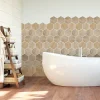 Discount Ambiance Sticker Sticker Mural Carrelage adhésif Cuisine Salle de Bain - CARRELAGES HEXAGONES BOIS PATINÉ - 28stickershexagones15x13,5cm