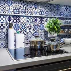 Ambiance Sticker Sticker Mural Carrelage adhésif Cuisine Salle de Bain - 24 STICKERS CARRELAGES AZULEJOS EUSEBIO - 24stickers15x15cm* Sticker Et Adhésif Décoratif
