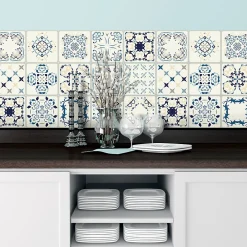 Ambiance Sticker Sticker Mural Carrelage adhésif Cuisine Salle de Bain - 24 STICKERS CARRELAGES AZULEJOS GIROLAMO - 24stickers15x15cm* Sticker Et Adhésif Décoratif