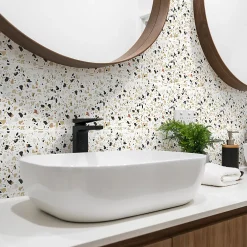 Hot Ambiance Sticker Sticker Mural Carrelage adhésif Cuisine Salle de Bain - 24 STICKERS CARRELAGES TERRAZZO PIANO - 24stickers15x15cm