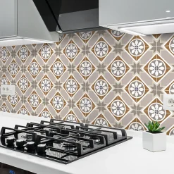 New Ambiance Sticker Sticker Mural Carrelage adhésif Cuisine Salle de Bain - 24 STICKERS CARREAUX DE CIMENT AZULEJOS ASTELLON - 24stickers15x15cm