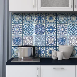 Hot Ambiance Sticker Sticker Mural Carrelage adhésif Cuisine Salle de Bain - 24 STICKERS CARRELAGES AZULEJOS EMIDIO - 24stickers15x15cm