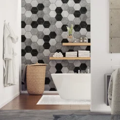 Ambiance Sticker Sticker Mural Carrelage adhésif Cuisine Salle de Bain - CARRELAGES HEXAGONES MARBRE D'ANTAN - 28stickershexagones15x13,5cm* Sticker Et Adhésif Décoratif