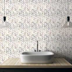 New Ambiance Sticker Sticker Mural Carrelage adhésif Cuisine Salle de Bain - 24 STICKERS CARRELAGES EFFET MARBRE LIGNE DORÉE - 24stickers15x15cm