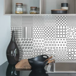 Discount Ambiance Sticker Sticker Mural Carrelage adhésif Cuisine Salle de Bain - 24 STICKERS CARRELAGES ETHNIQUE BACOOR - 24stickers15x15cm