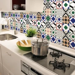 Hot Ambiance Sticker Sticker Mural Carrelage adhésif Cuisine Salle de Bain - 24 STICKERS CARRELAGES AZULEJOS FEBINA - 24stickers15x15cm