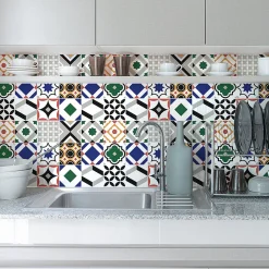 Hot Ambiance Sticker Sticker Mural Carrelage adhésif Cuisine Salle de Bain - 24 STICKERS CARRELAGES AZULEJOS FEBINA - 24stickers15x15cm