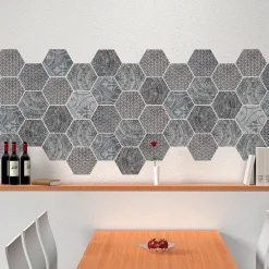 Online Ambiance Sticker Sticker Mural Carrelage adhésif Cuisine Salle de Bain - CARRELAGES HEXAGONES OLD BEAUTY - 28stickershexagones15x13,5cm
