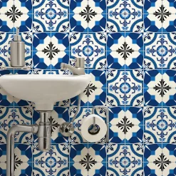 Ambiance Sticker Sticker Mural Carrelage adhésif Cuisine Salle de Bain - 24 STICKERS CARRELAGES AZULEJOS ZINA - 24stickers15x15cm* Sticker Et Adhésif Décoratif