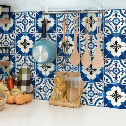 Ambiance Sticker Sticker Mural Carrelage adhésif Cuisine Salle de Bain - 24 STICKERS CARRELAGES AZULEJOS ZINA - 24stickers15x15cm* Sticker Et Adhésif Décoratif