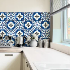 Ambiance Sticker Sticker Mural Carrelage adhésif Cuisine Salle de Bain - 24 STICKERS CARRELAGES AZULEJOS ZINA - 24stickers15x15cm* Sticker Et Adhésif Décoratif