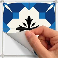 Ambiance Sticker Sticker Mural Carrelage adhésif Cuisine Salle de Bain - 24 STICKERS CARRELAGES AZULEJOS ZINA - 24stickers15x15cm* Sticker Et Adhésif Décoratif