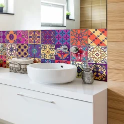 New Ambiance Sticker Sticker Mural Carrelage adhésif Cuisine Salle de Bain - 24 STICKERS CARRELAGES AZULEJOS DUILO - 24stickers15x15cm