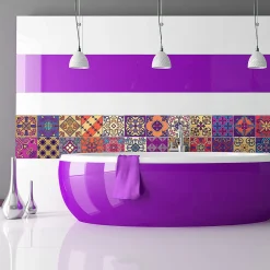 New Ambiance Sticker Sticker Mural Carrelage adhésif Cuisine Salle de Bain - 24 STICKERS CARRELAGES AZULEJOS DUILO - 24stickers15x15cm