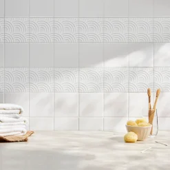 Wallfluent Sticker Mural Carrelage 10x10 cm Arches 3D tendance Cuisine Salle de Bain 24 pcs
